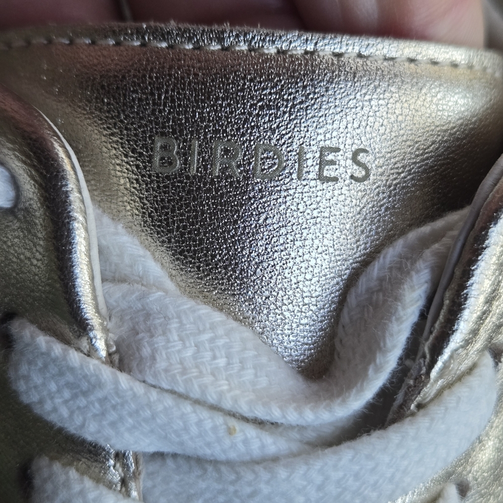 Birdies The Cardinal Metallic Shiny Gold Lace-up Sneaker Size 9 - Picture 7 of 16